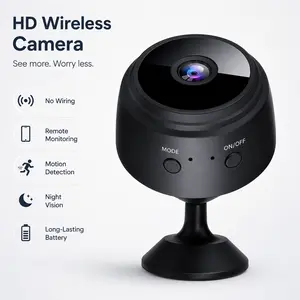 A9 Mini Camera, 1080P HD IP Camera with Magnetic Back Cover, Home Security Mini Camcorder Micro Video Surveillance Camera (Black)