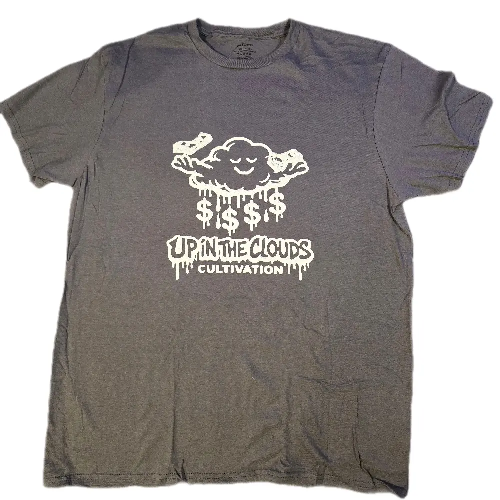Up In The Clouds Cultivation T-Shirt - Resilience Hustle Dream Design - Signature Cloud Mascot - Support The Grow