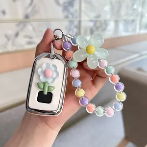 ACEBOY for Honda Key Fob Cover - Soft TPU Key Fob Protector for Accord Civic CRV Pilot Odyssey Smart Key Case with  Keychain