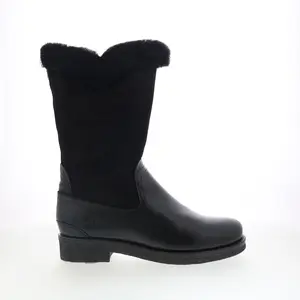 Pajar Amarillo 57948 Womens Black Leather Zipper Mid Calf Boots