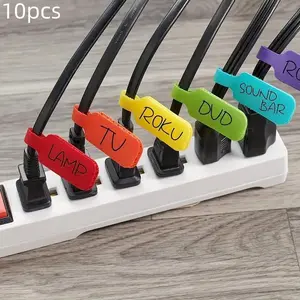 10-Piece Multicolor Write-On Cable Labels, Durable Wire Tags for Easy Organization and Identification, Perfect for Home and Office Use, Desk Organizers, Labels For Cables