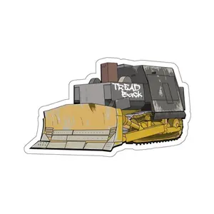Killdozer Tread Back Sticker, Hard Hat Sticker, Blue Collar Decal