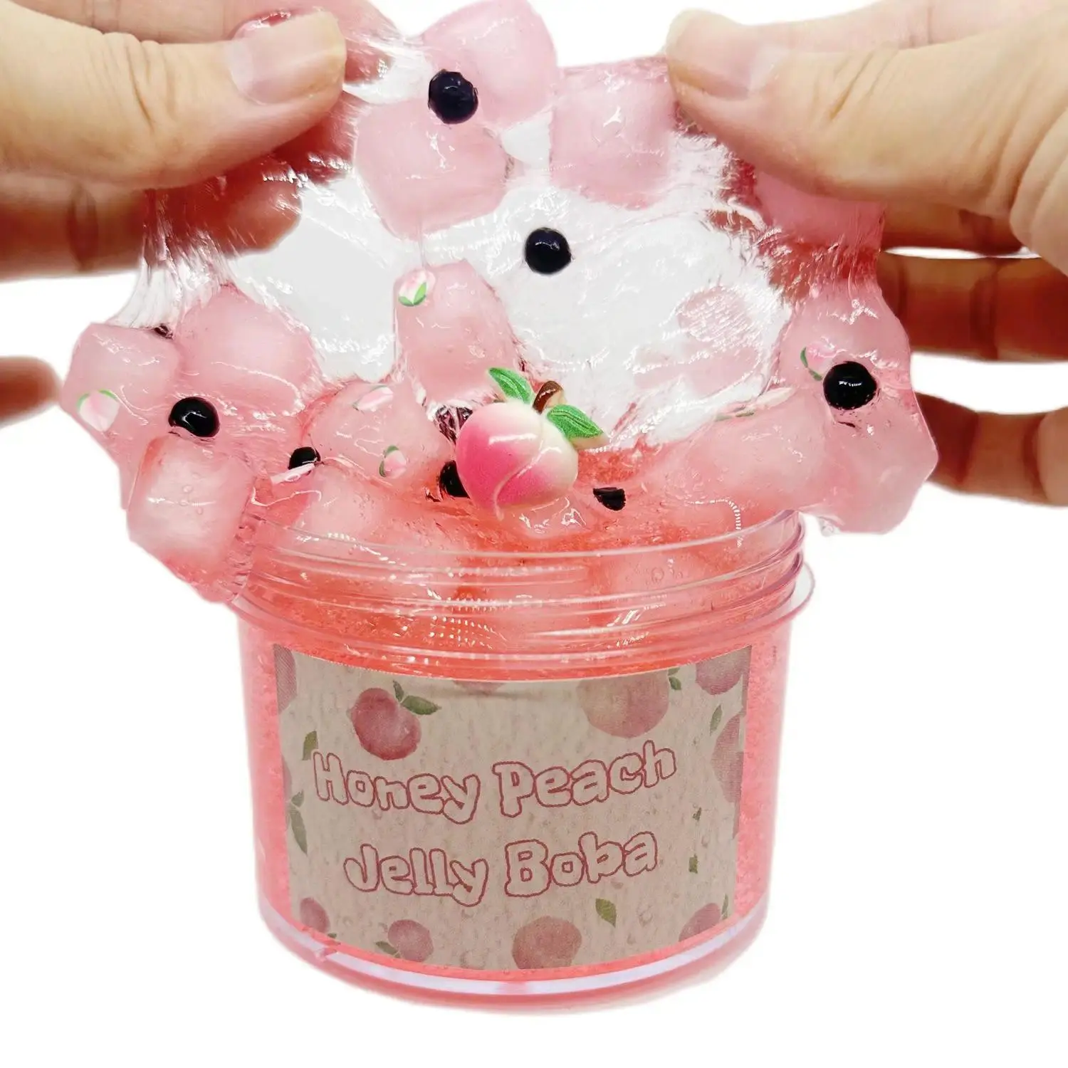 Jelly Cube Slimes Kit Anti Stress Crunchy Glitter Crystal Glue Boba Slimes Transparent Ultra Soft Non Stick  Fruit  Crystal Mud
