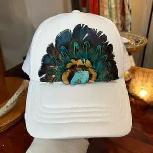 White Feather Crown Trucker Cap