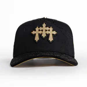 3 Cruces Black and Gold Kevin Hats