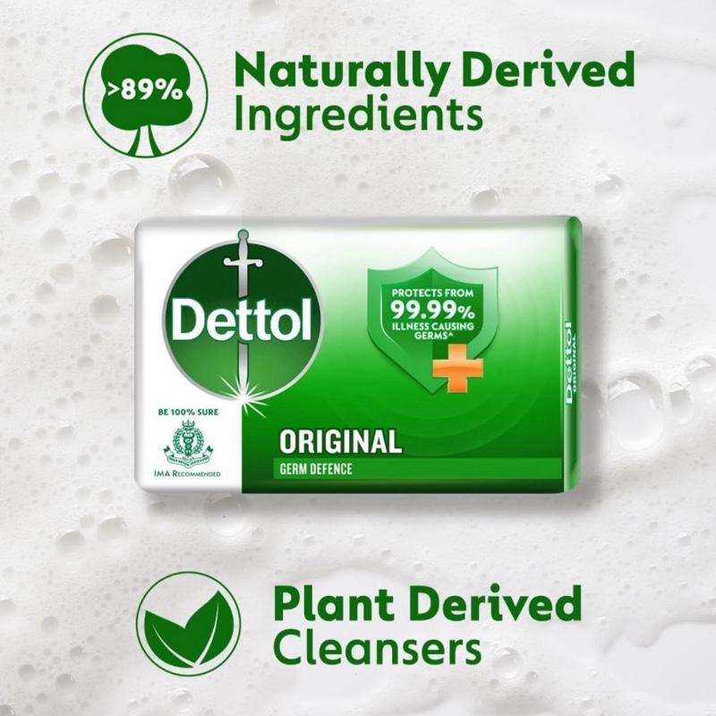 Dettol Original Germ Defense Soap - 150g, Antibacterial Action, Moisturising Ingredients, Pine Fragrance, Dermatologically Tested, Cleansing