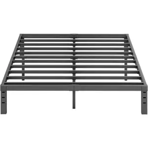12 Inch High Metal Queen Bed Frame, Platform Bed Frame Queen Size No Box Spring Needed, Easy Assembly, Noise Free, Sturdy, Black