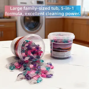 5D Reactive Oxygen Laundry Capsules 60 Count, 5-In-1 Multi-Effect Detergent Pods, Deep Cleaning & Fabric Care, Approximately 8g Each