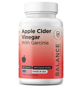 Apple Cider Vinegar Capsules 4-in-1 Formula - with Garcinia, Turmeric & Cayenne - 1500mg, 90 Capsules -  Metabolic Support, Gut Health