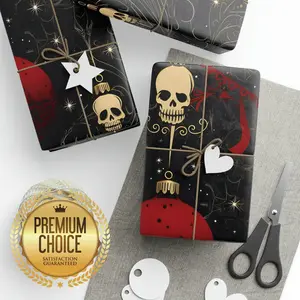 Gothic Christmas Wrapping Paper Rolls, Dark Christmas Gift Wrap, Black Christmas Gift Wrap, Christmas Wrapping Paper, Gothic Scrapbook Paper