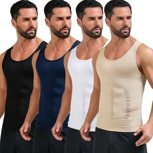 Mens Compression Shapewear Sleeveless Tummy Control Gym Fitness Soft Body Shaper Breathable Tank Top