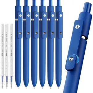 Blue Gel Pen GX3, 6-pack quick-drying blue ink pens, comes with 3 extra refills, fine tip retractable smooth writing pen, suitable for journaling, office work, note-taking, school supplies, nursing and beauty use (blue)