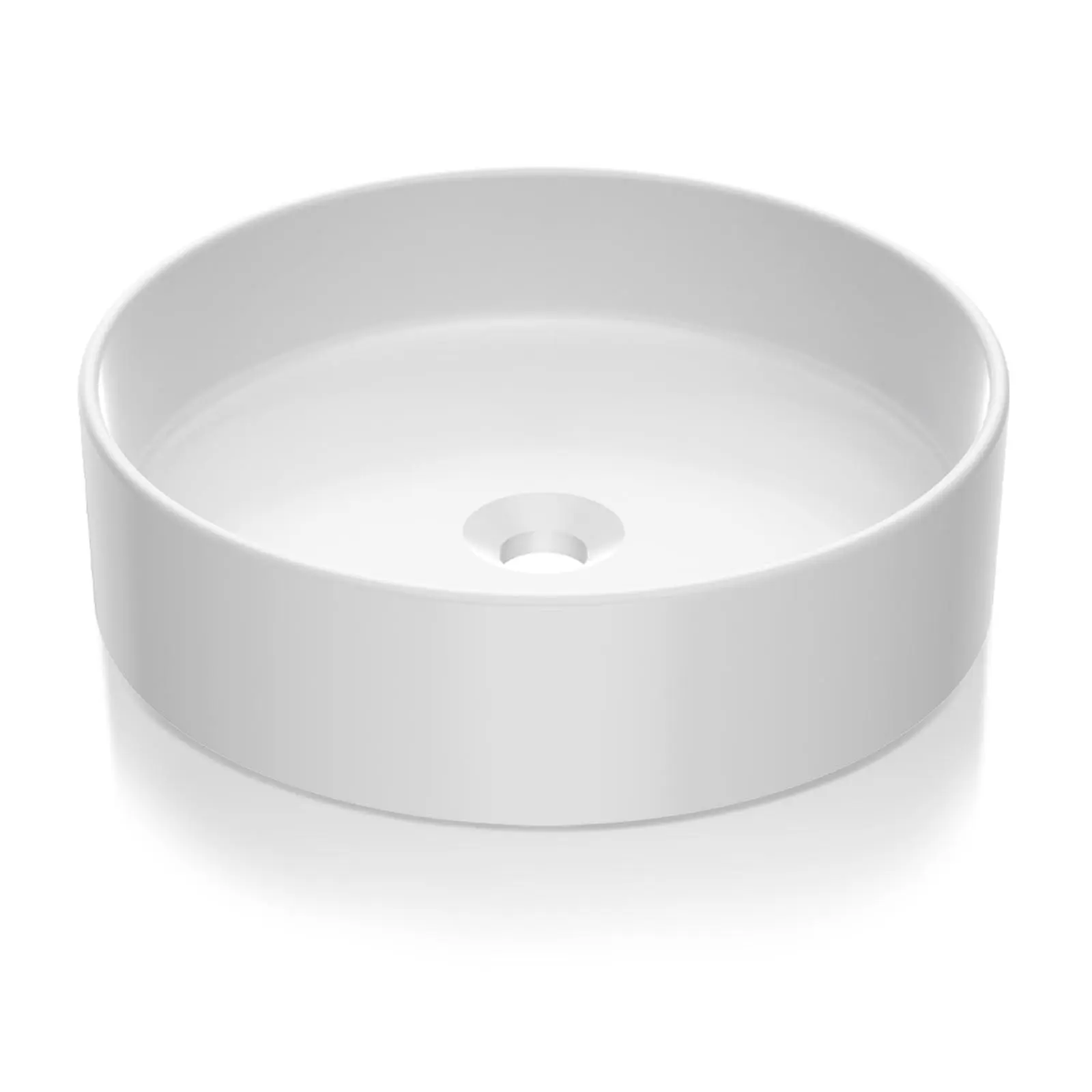 circular container sink, white clay ceramic countertop bathroom sink, modern bowl style bathroom sink, used for bathroom vanity cabinet 40x30x14.5cm