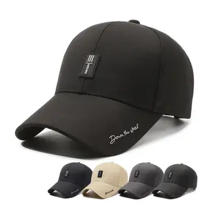 Men Letter Embroidered Baseball Cap Breathable Sun Visor Hat Middle Elderly Spring Autumn Outdoor Casual Sunshade Cap