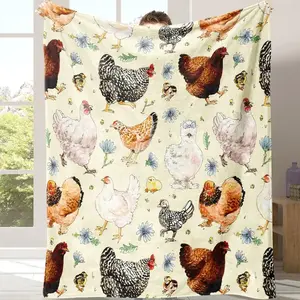 Chicken Pattern Blanket, Soft Cozy Blanket, Soft Warm Throw Blanket, Air-conditioned Room Blanket, Warm Nap Blanket for Home Office Travel Camping Multifunctional Soft And Warm