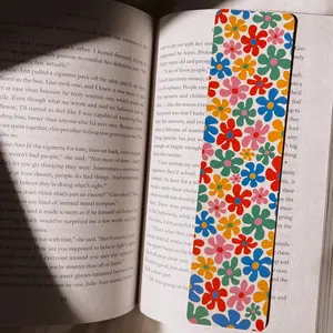 retro flowers bookmark - 2x8in decorative bookmark - book accessories