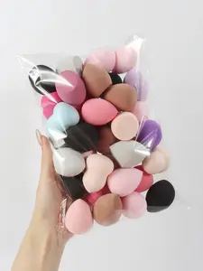 Medium Size Beauty Sponge 6/12/24 Pieces, Random Color and Shape, Foundation Mixing Beauty Sponge, Liquid, Cream and Powde
