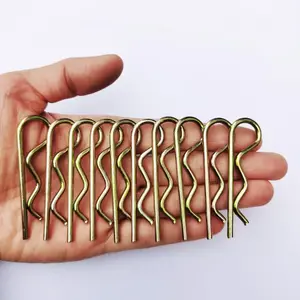 10 count Heavy Duty Hitch Pins Clip R Clips, Spring Retaining Wire Hair Pins ,Cotter Pin  Spring Tension Large for Trailer  Mower Carts  Pin Clip Color Zinc M4x85mm