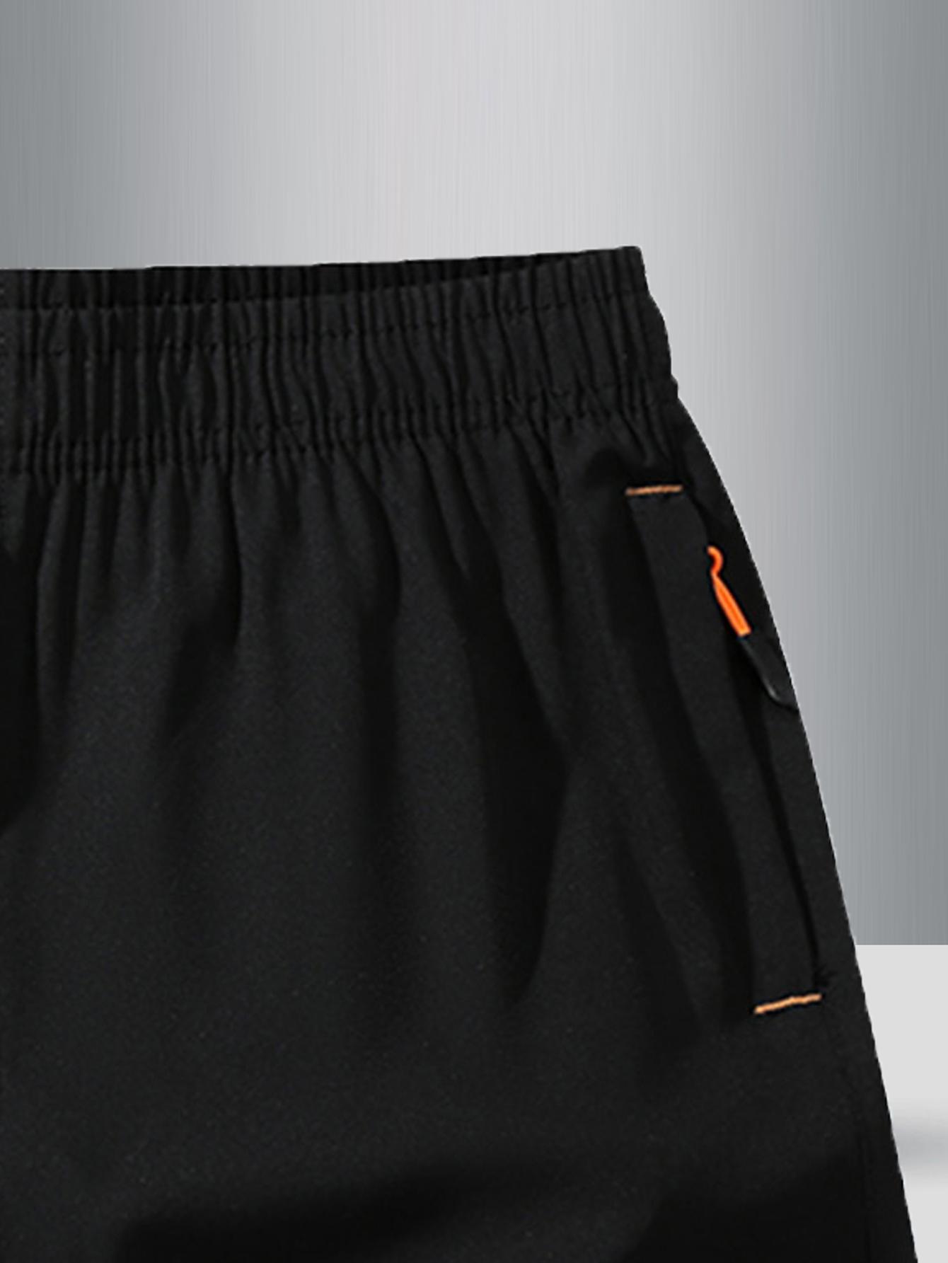 Men’S Solid-Color 5-Pack Shorts with Zippered Pockets—Casual, Comfortable, Breathable Summer Shorts for Everyday Wear; Men’S Casual Short Pant Set