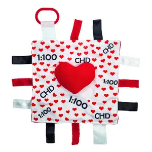 Congenital Heart Defect CHD Awareness Heart Warrior 1:100 Tag Toy Lovey by Baby Jack