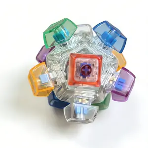 17 Mechanical Keyboard Stress Relief Toy, Transparent Keycap Presser, Creative Trendy Keychain, Perfect for Home and Office Relaxation