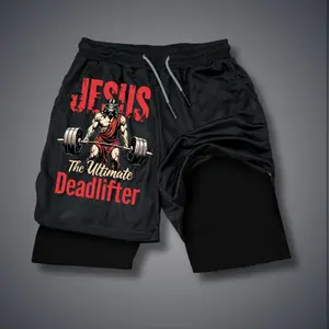 Christianity Double-Layer Sports Shorts Graphic Shorts Black Shorts Camo Shorts Streetwear Shorts Men Outfits Men Short Shorts Vacation Outfits Shorts