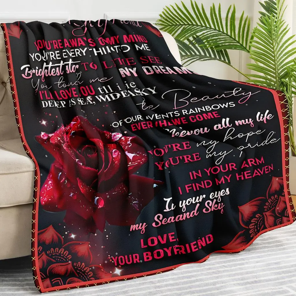 Multi-size Flannel Blanket, 1 Count Soft Blankets with Various Styles, Multi-purpose Printing Blanket for Bedroom, Summer Essentials