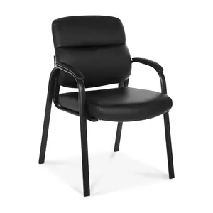 Oline Leather Guest Chair with Padded Arms, Reception Meeting Conference Waiting Room Lobby Home Desk Big and Tall Executive Office Chair