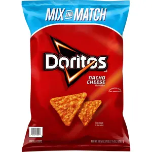 Doritos Nacho Cheese Flavored Corn Tortilla Chips Snack - 18.38 oz, Made with Natural Ingredients, Onion, Garlic, Sunflower Oil, Sugar, Salt, Whey (Milk), and Protein