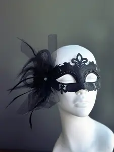 Mystique Black Mask - Black Feather