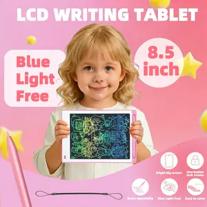 Children LCD Writing Tablet with Pen & Spring Rope, 3 Sizes Available 12/10/8.5 Inches, Erasable Eye-Care Screen Toy, Toddler Tablet