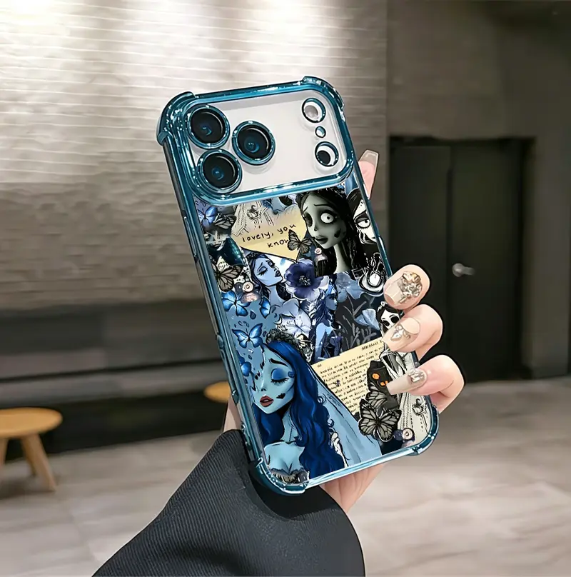 Corpse Bride Emily Aesthetic Custom Cellphone Case, Soft Silicone TPU Shockproof Protection Cover, Vintage Fashion Accessory for iPhone 17/16/15/14/13/12 Plus Pro Max Ultra & Samsung 22/23/24/25 Plus Pro Max Ultra, Trendy Gift