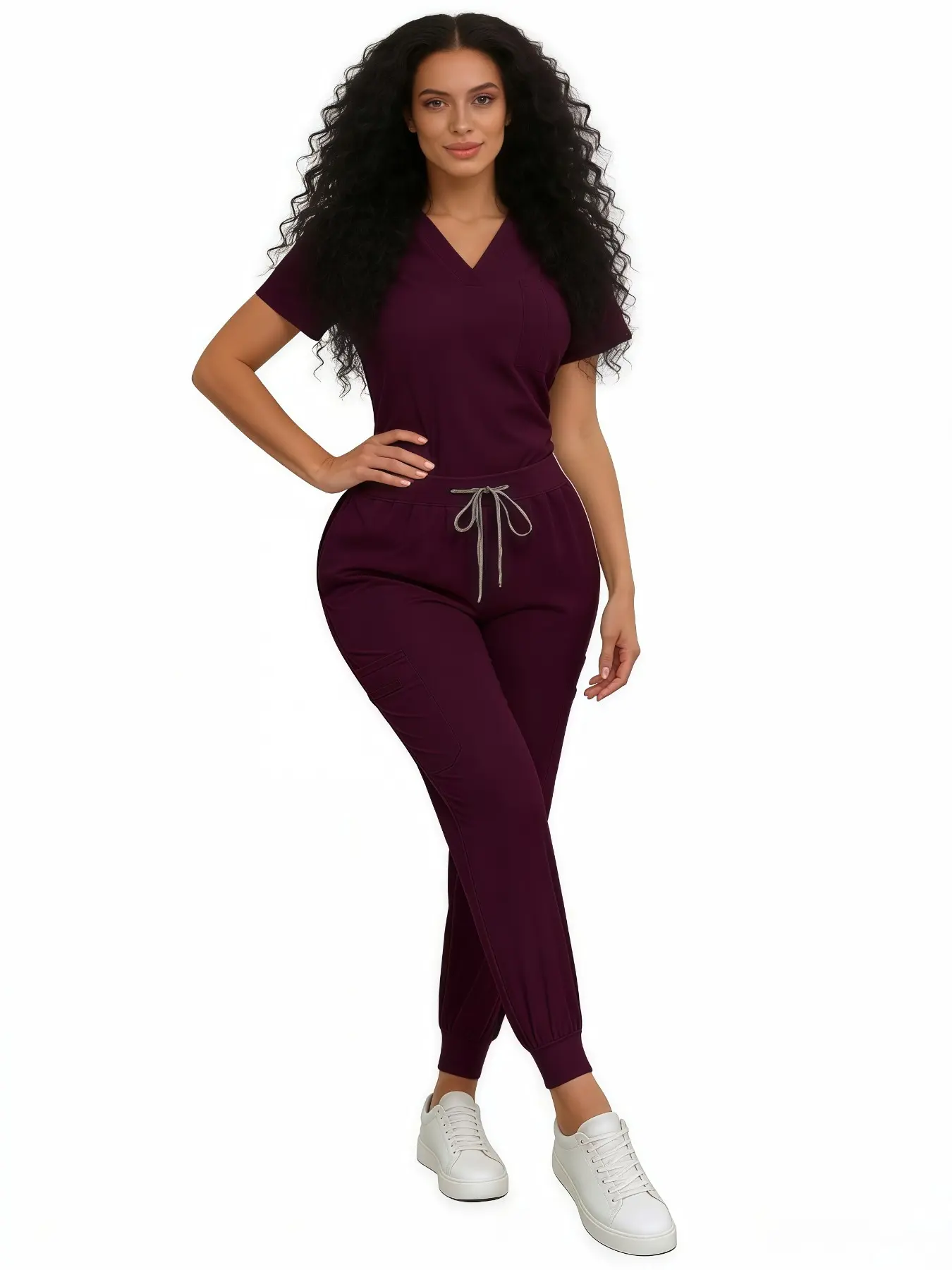 Hospital Hand Wash Workwear Uniforms, Soft Skin-Friendly Vneck Medical Scrubs Set, Wrinkle-Resistant Easy-Clean Daily Wear Casual Clothes Womenswear for Healthcare Workers
