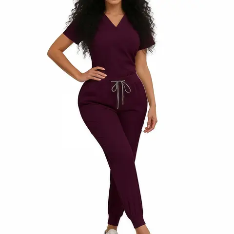 Medical Scrubs Set for Healthcare Workers, Nurse Scrubs Set, Soft Skin-Friendly V-Neck Design, Wrinkle-Resistant Easy-Clean Workwear Uniforms