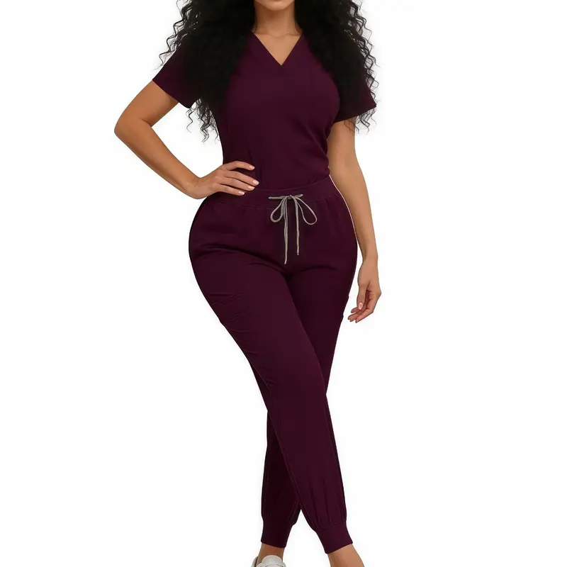 Medical Scrubs Set for Healthcare Workers, Nurse Scrubs Set, Soft Skin-Friendly V-Neck Design, Wrinkle-Resistant Easy-Clean Workwear Uniforms
