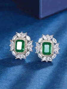 Artificial Crystal & Rhinestone Decorated Square Stud Earrings, Fashion Jewelry for Party, Daily Clothing Decor, Trendy All-match & Exquisite Jewelry for Birthday Gift