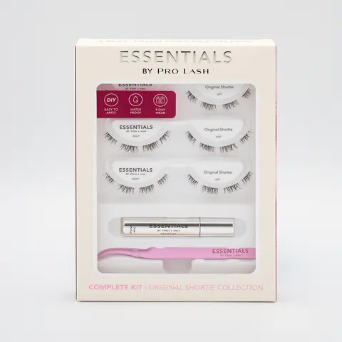 Pro Lash Essentials Cosmetic Lash Extensions Synthetic Mink Cluster Kit - 5-Day Wear Short DIY, 5 Styles, 3 Sets, Tweezer, Waterproof Adhesive, False Eyelashes & Adhesives Accessories