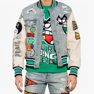 Isaiah Slim Fit Denim Men jacket Menswear Coats Casual Classic Clothing Layer Varsity Long Sleeve Stylish Tops