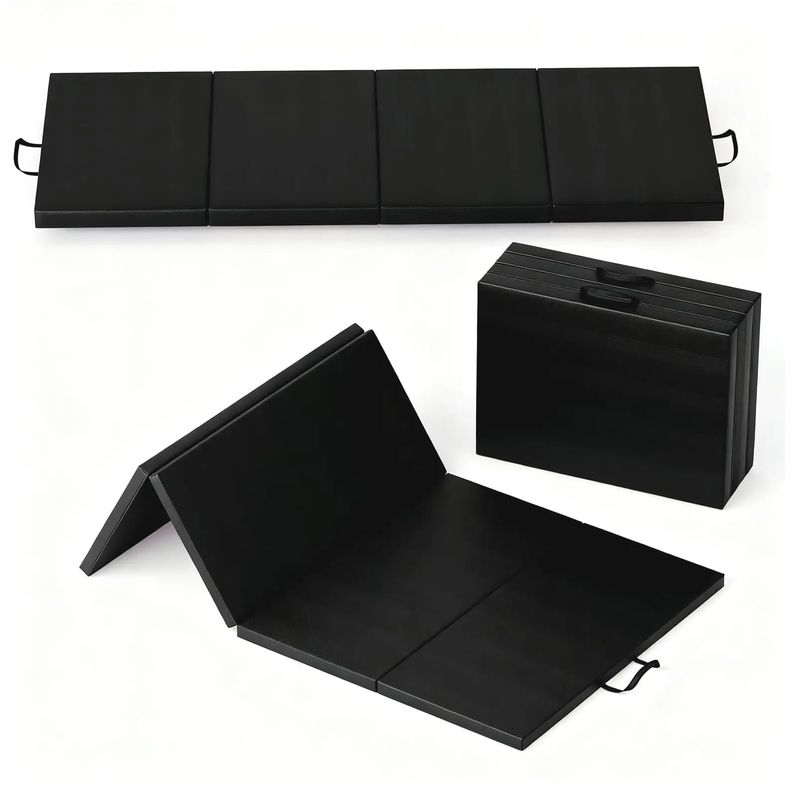 Black four-fold mat