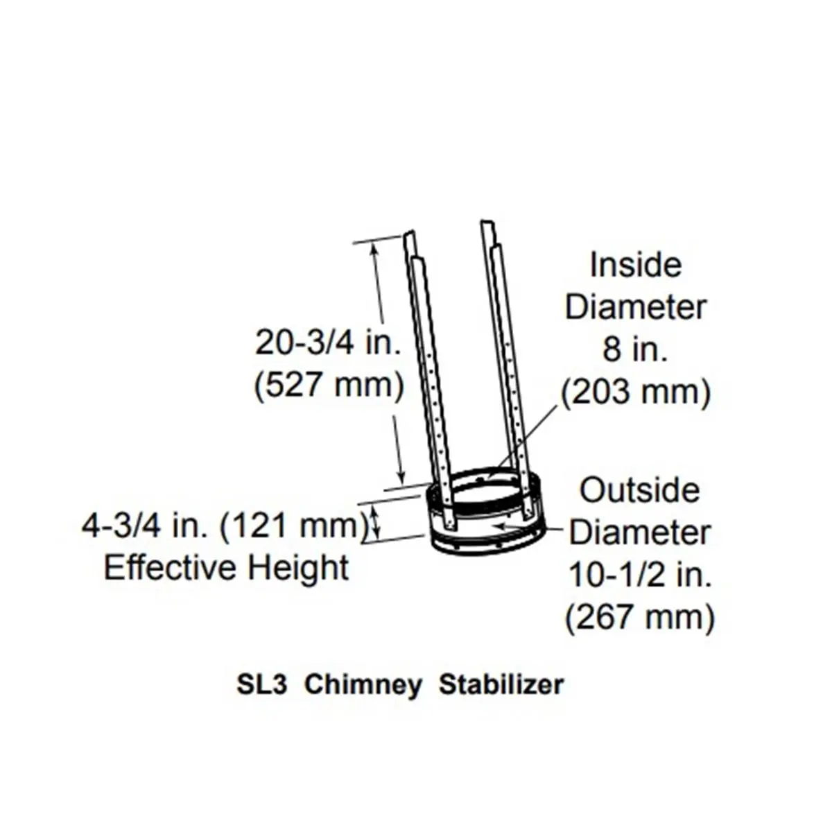 Majestic  6 in. Flue Support Chimney Vent Pipe Section