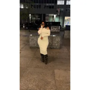 Off-Shoulder Spliced Dress