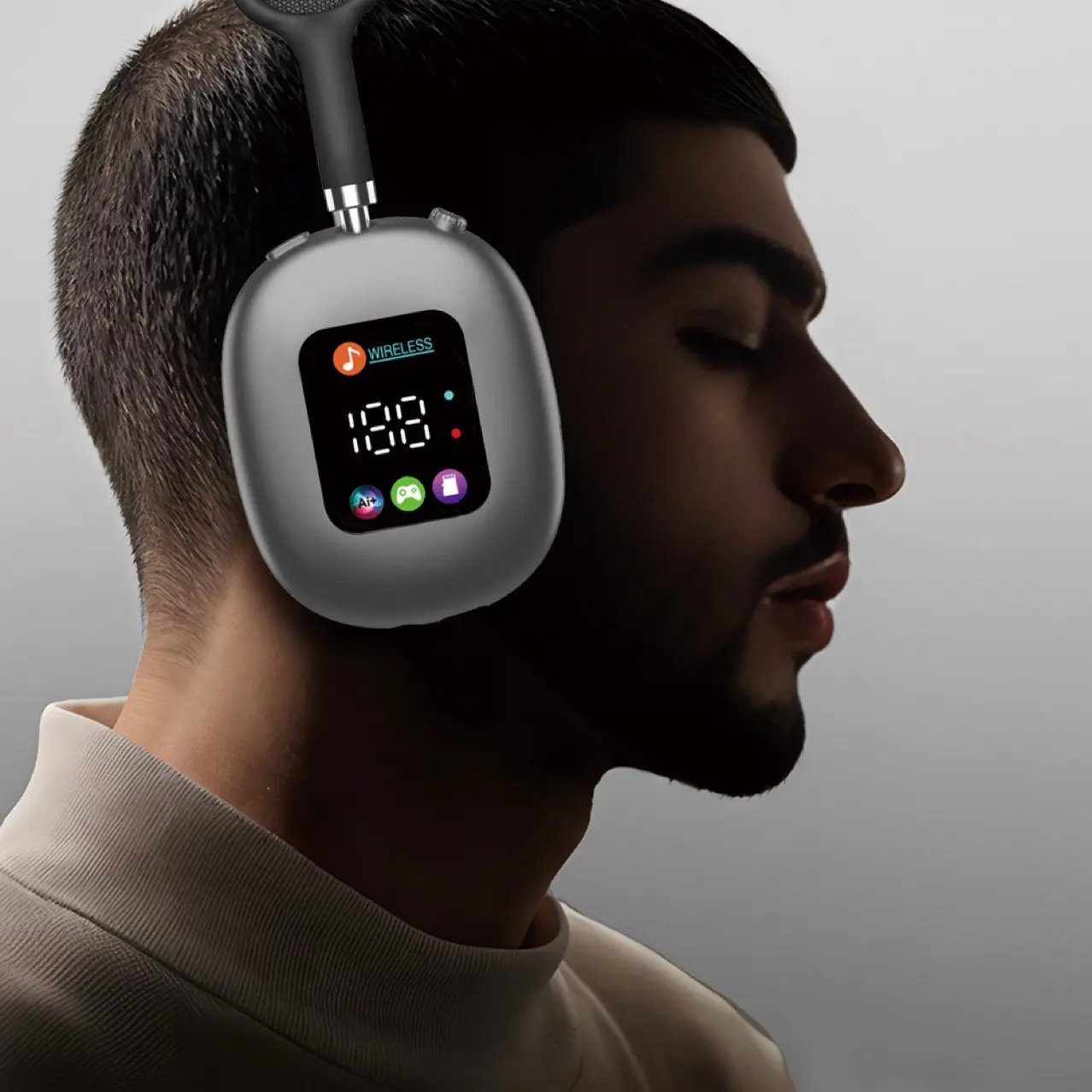 New Max600 Wireless Over-Ear Headphones! LED Display + TF Card + 30H Hi-Fi Stereo
