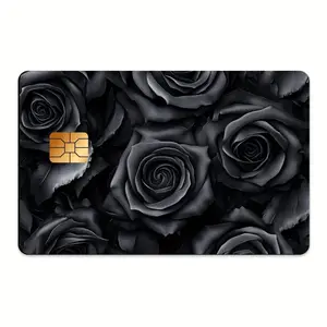 Cool Black Rose Pattern - Skin Decorative Sticker, Personal Bank Card Privacy Card Holder Protection Sticker - Suitable for Credit Cards, Bank Cards, Bus Cards - Scratch Resistant and Durable, Cool Decorations and Gifts