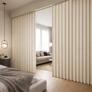 Extra Wide Foldable Room Divider Curtain for Open Apartments and Shared Spaces, Home Decoration Curtain