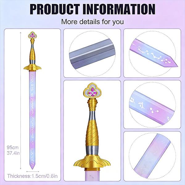 K-Pop Anime Style Rumi Sword: High-Detail 3D Printed Cosplay Prop with Intricate Core Pattern – Safe Material Weapon Replica for Conventions, Cosplay Events, and Anime Fans with Bonus Cute Keychain