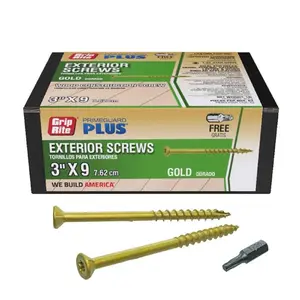 Grip-Rite  3 in. No.9 Star Flat Head Deck Screws, Pack of 12