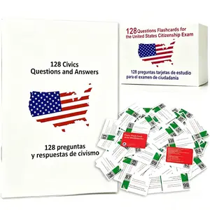 Cards: Study Guide: American Citizenship (Spanish & English). 2026 USCIS 128 Questions and Answers Flash Cards,2026 US Citizenship Flash Cards