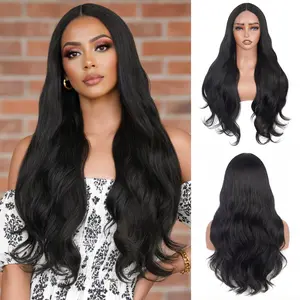 Ourwigs Body Wave Wig 13x5x1 HD Lace Front Yaki Hair 26 Inch Natural Hairline Synthetic Hair for Women