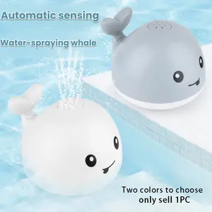Automatic Sensing Water Spray Whale Toy with Lights, Uses 3 Aaa Batteries, Unisex Kids Bathroom Shower Play Toy, Suitable for Ages 3+