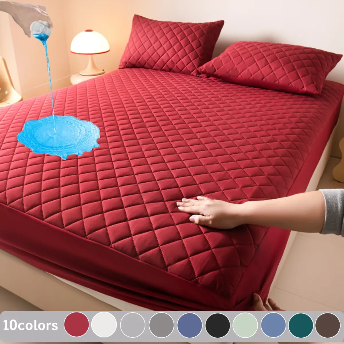 2/3 Piece Waterproof Quilted Mattress Protector Set – Includes Fitted Sheet & Mattress Cover with Deep Pocket, Soft, Noiseless, Breathable, Stain-Resistant, Machine Washable, with Pillowcases for Bedroom, Guest Room, Dorm, Kids, Pets, Elderly, Hotels